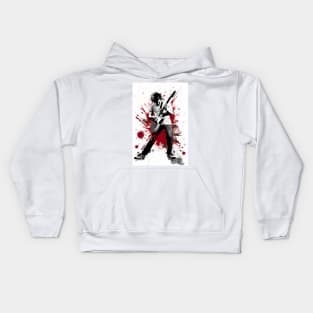 Ink Painting Guitarist Kids Hoodie